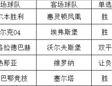 今天竞彩推荐：门兴格拉德巴赫对阵沃尔夫斯堡、热那亚对阵维罗纳胜负预测