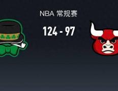 NBA战报：凯尔特人队124-97战胜公牛，杰伦-布朗30+8+6