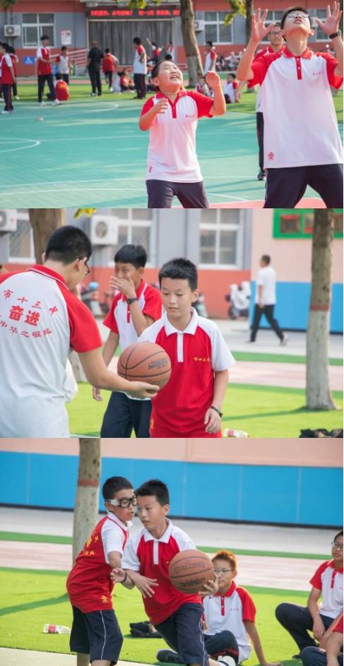 衡水顺平中学初一年级老师组织班内篮球赛