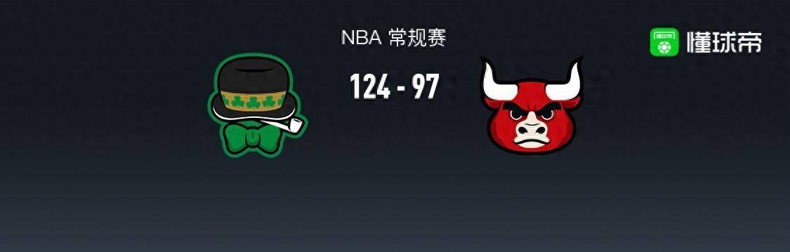 NBA战报：凯尔特人队124-97战胜公牛，杰伦-布朗30+8+6