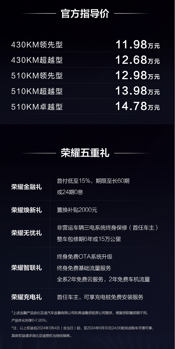 比亚迪元PLUS荣耀版惊艳上市，全球首发黑骑士款，售价11.98万元起