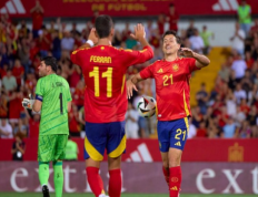 友谊赛-西班牙5-0安道尔 奥亚萨瓦尔戴帽费兰传射
